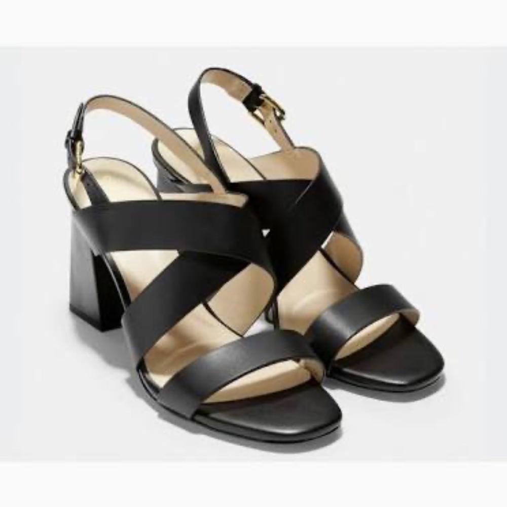 NEW IN BOX - Cole Haan Cynthia Leather Slingback Sandal - Black - Sz. 9.5
